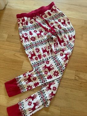 Hannah Andersson Dear Deer holiday pj bottoms- Red and White size S